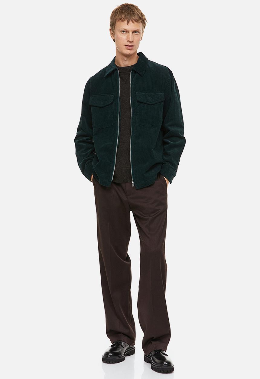 H&M - Corduroy overshirt - forest green 