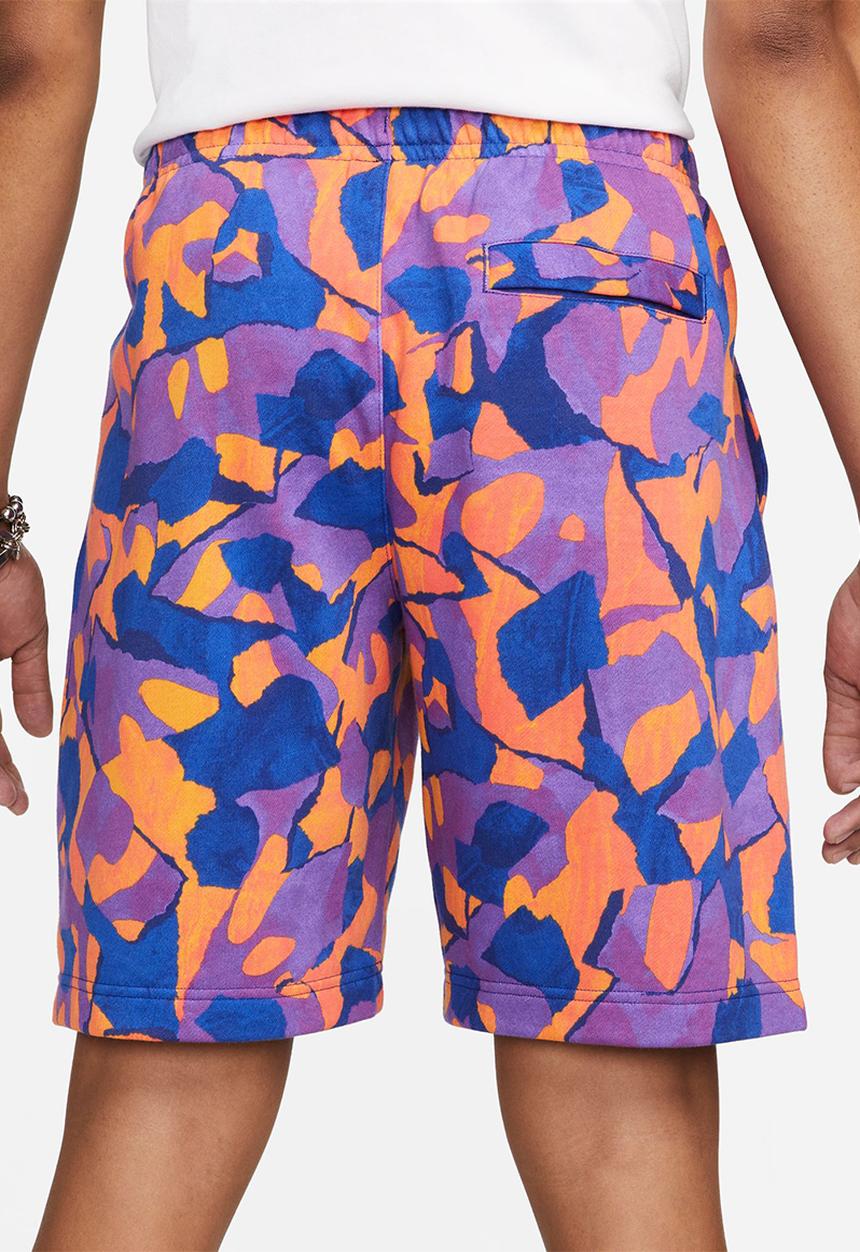 Nike - M nk club+ ft short aop - vivid purple/deep royal blue/black