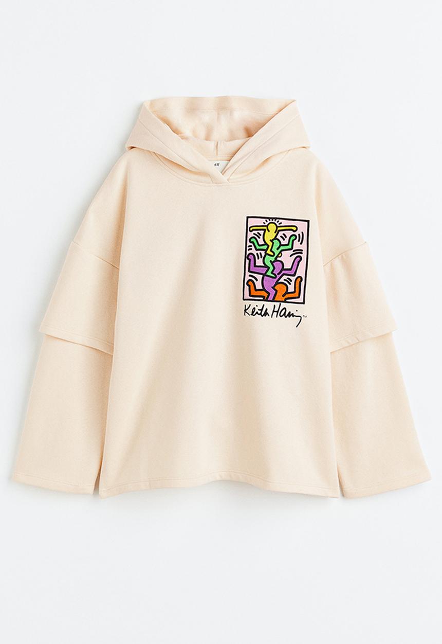 H&M - Keith Haring x H&M: Printed hoodie - cream/keith haring 