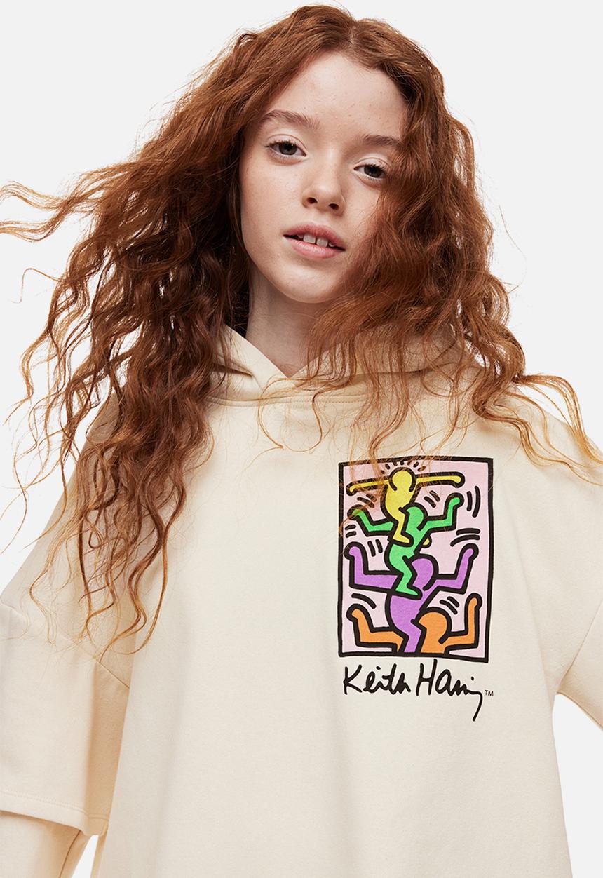 H&M - Keith Haring x H&M: Printed hoodie - cream/keith haring 