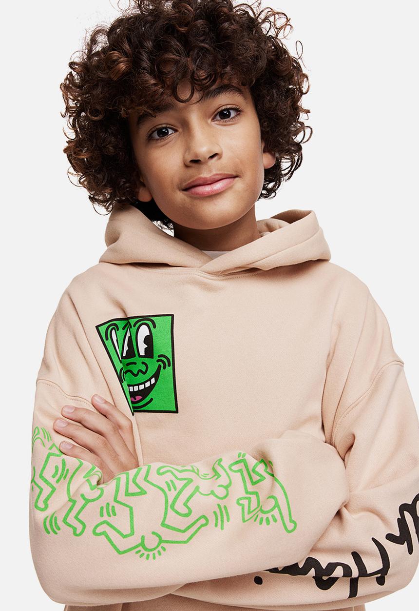 H&M - Keith Haring x H&M: Oversized printed hoodie - beige