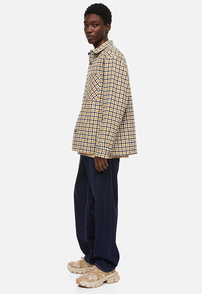 H&M - Padded overshirt - yellow & black checked