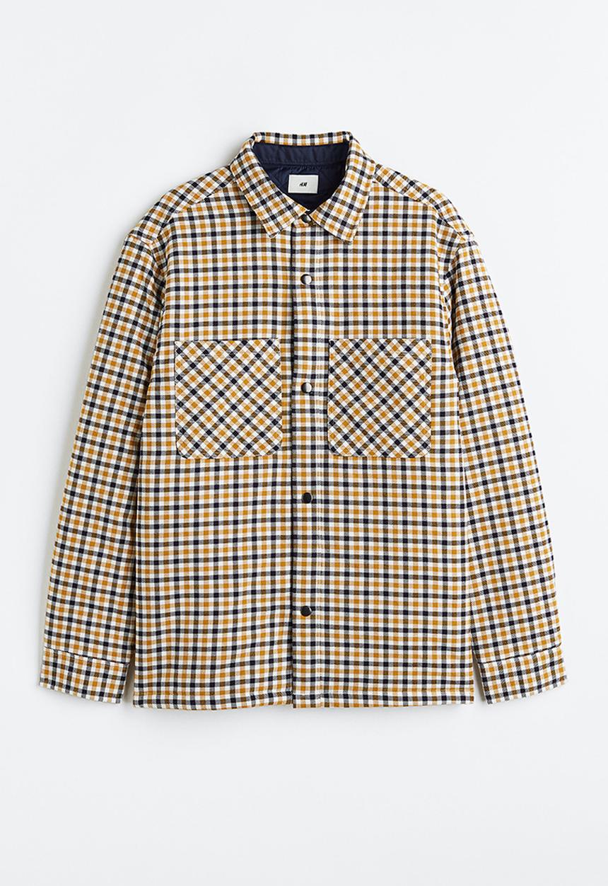 H&M - Padded overshirt - yellow & black checked