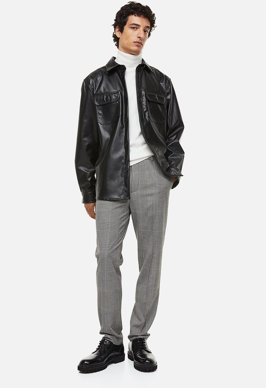 H&M - Slim fit trousers - grey checked 