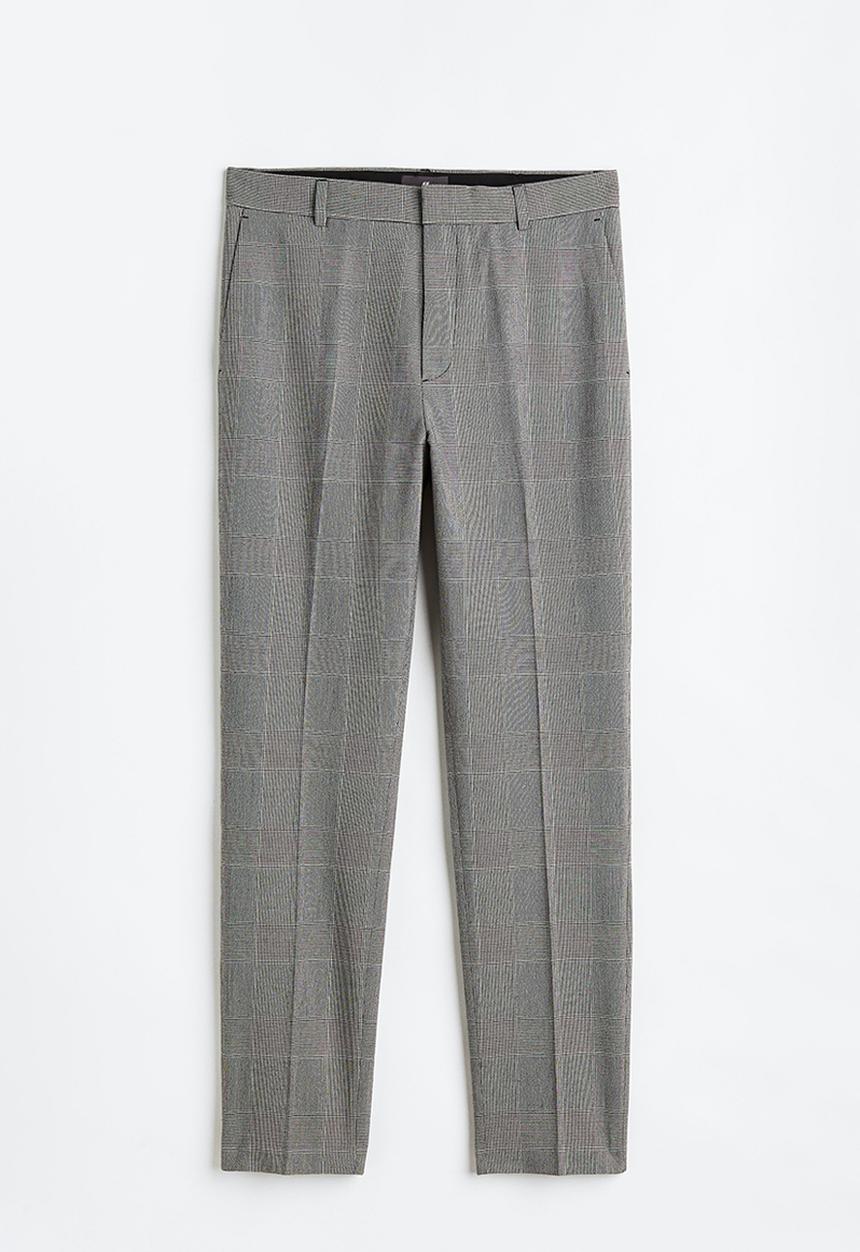H&M - Slim fit trousers - grey checked 