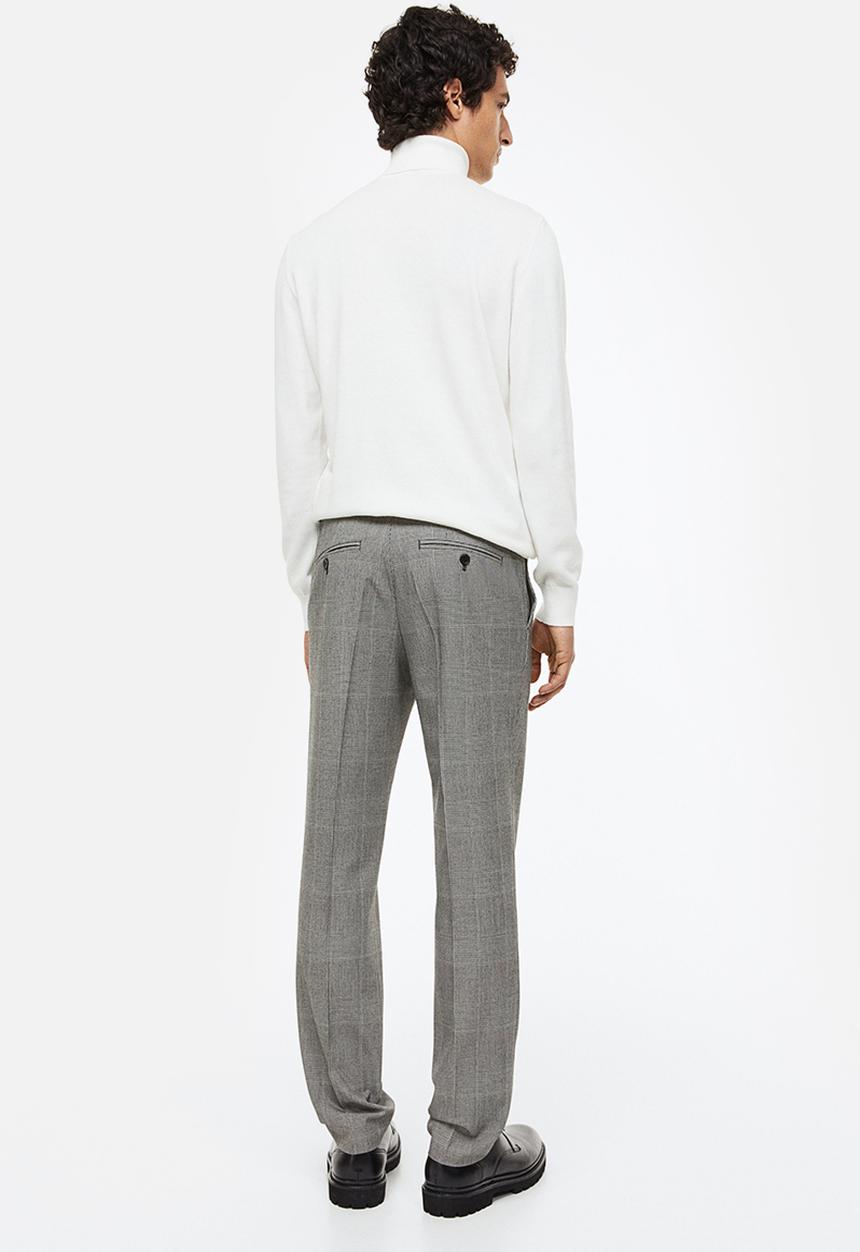 H&M - Slim fit trousers - grey checked 