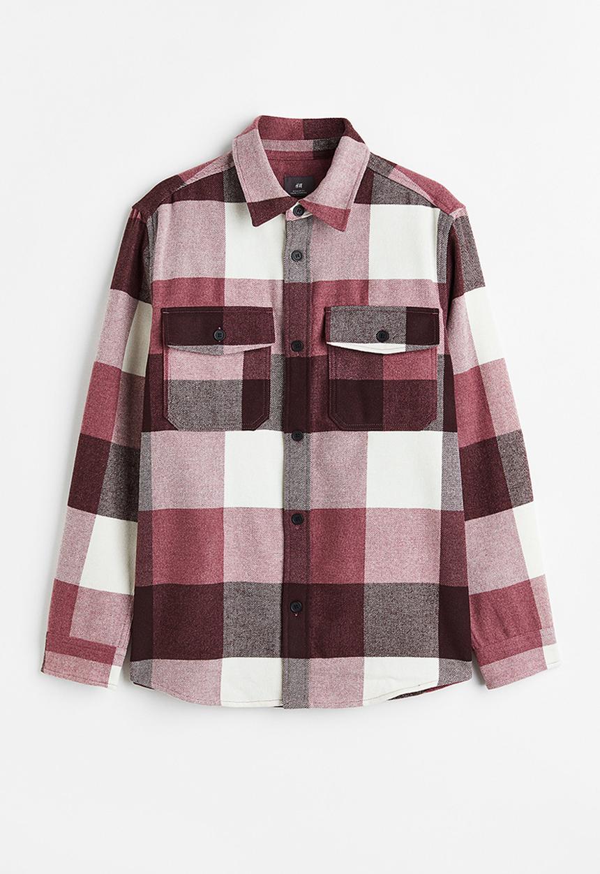 H&M - Twill overshirt -burgundy