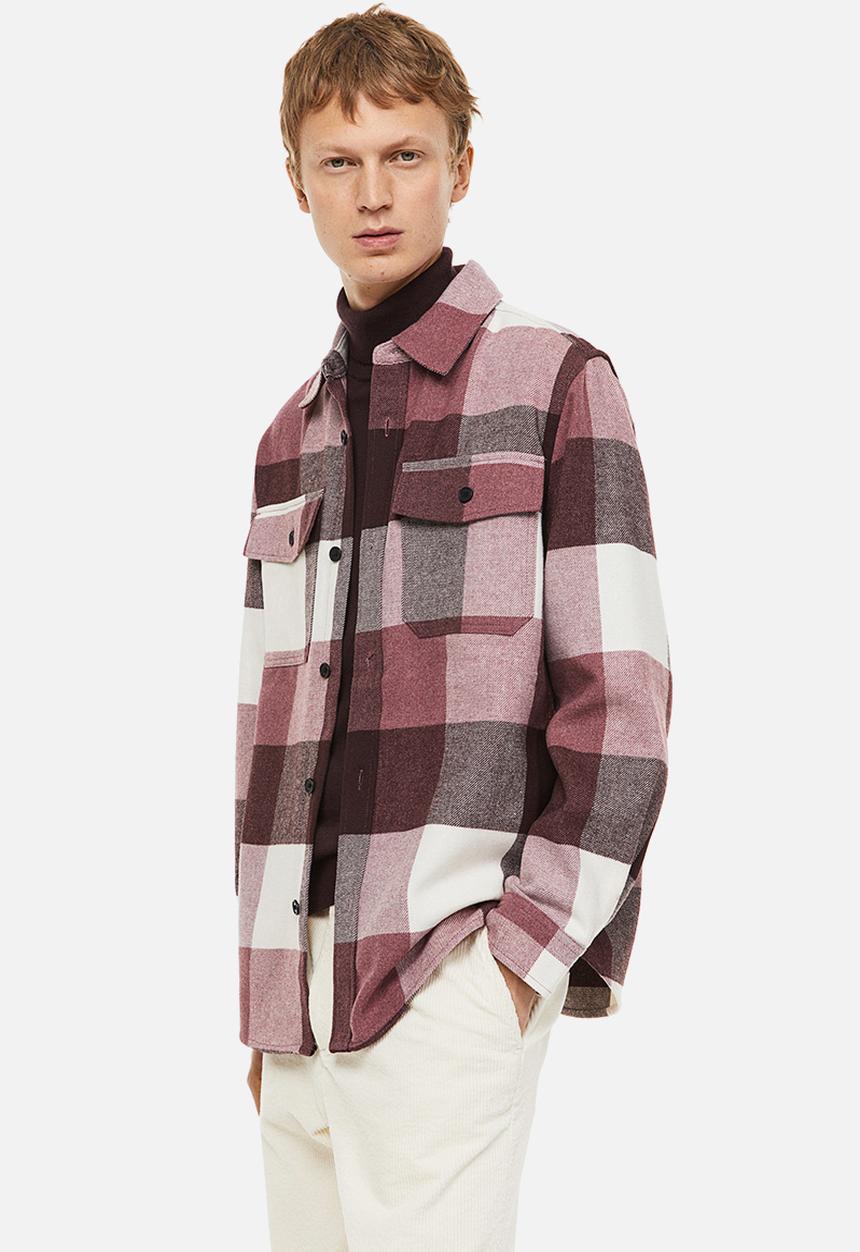 H&M - Twill overshirt -burgundy