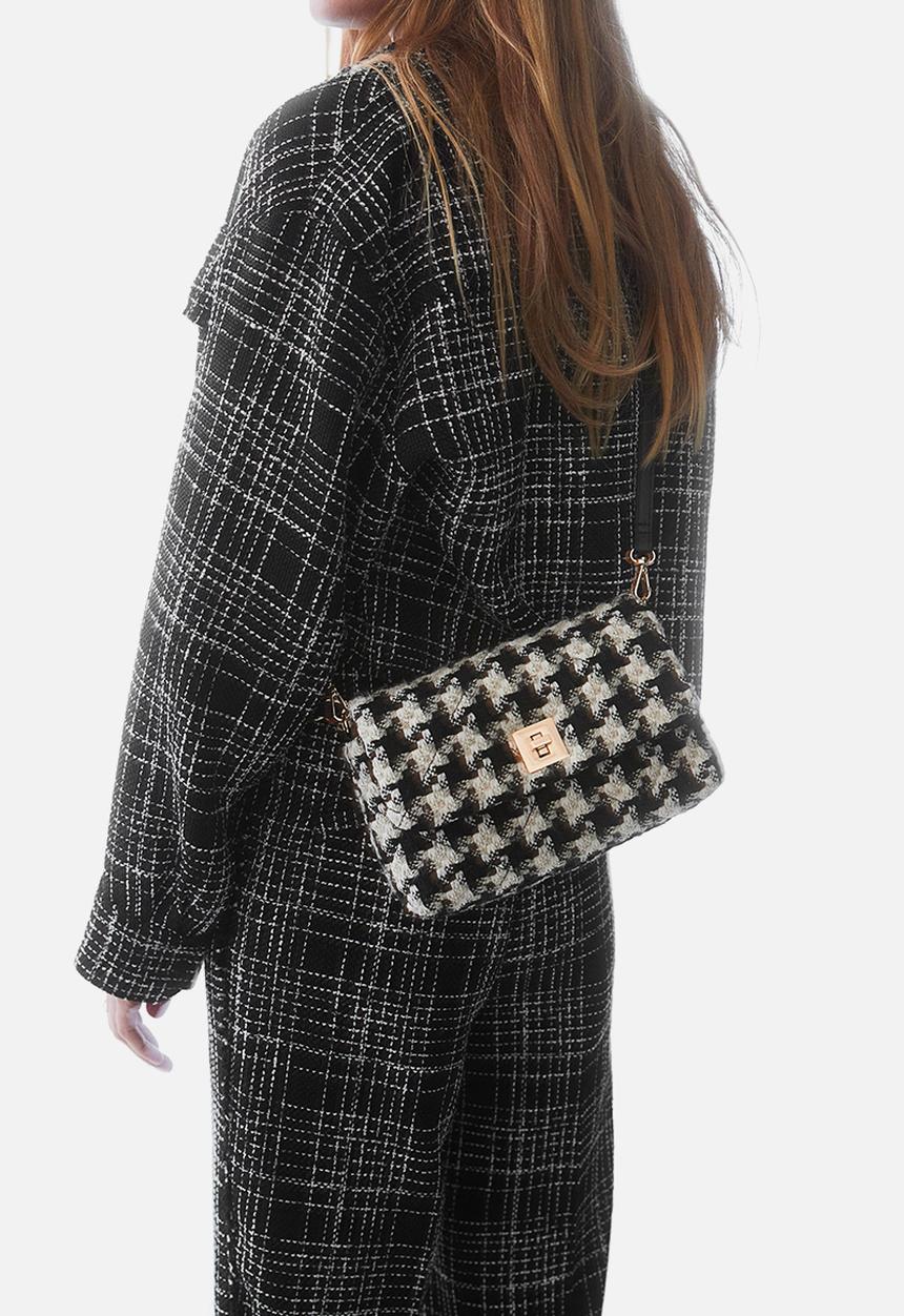 H&M - Bouclé shacket - black/checked