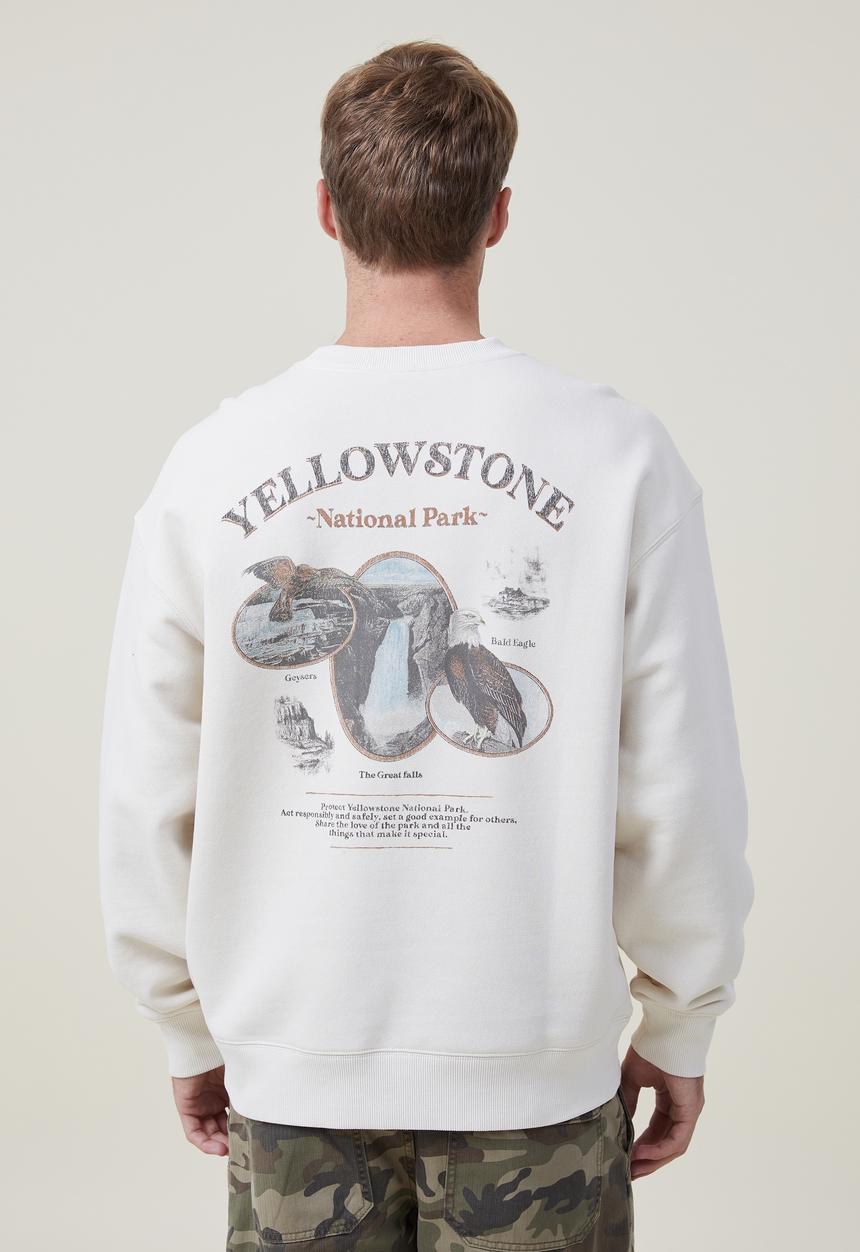 Cotton On - Oversized graphic sweater - ecru/yellowstone eagle