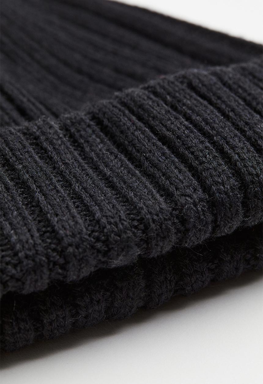 H&M - Rib-knit hat - black