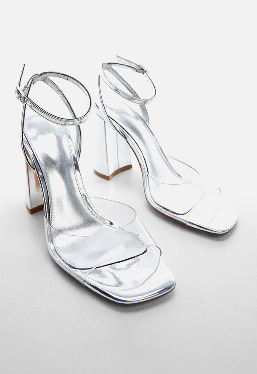 MANGO - Sun2 barely there block heel - silver