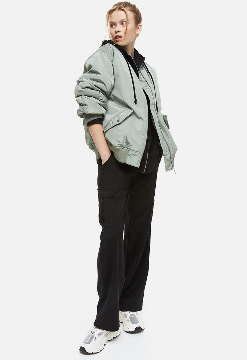 H&M - Padded bomber jacket - light khaki green