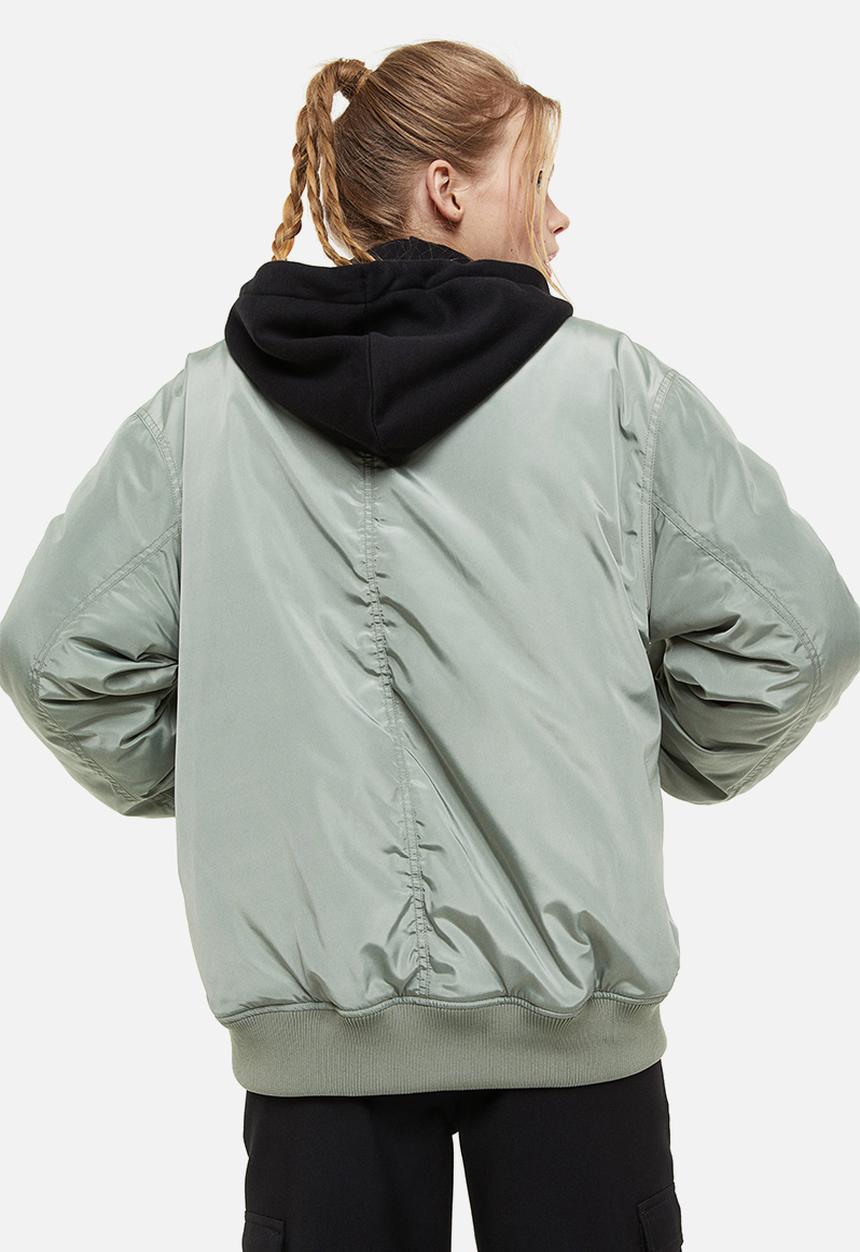 H&M - Padded bomber jacket - light khaki green