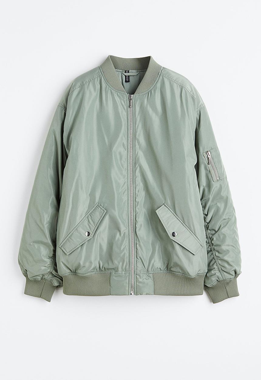 H&M - Padded bomber jacket - light khaki green