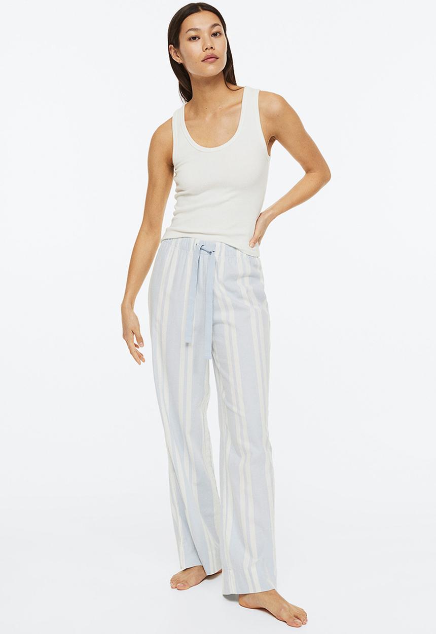 H&M - Pyjama bottoms - light blue/striped