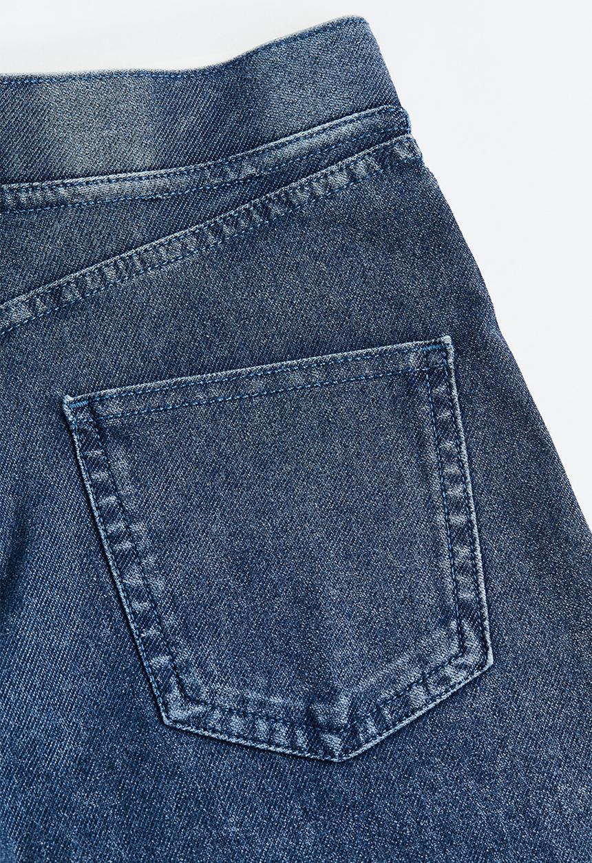H&M - Wide trousers - denim blue/block-coloured