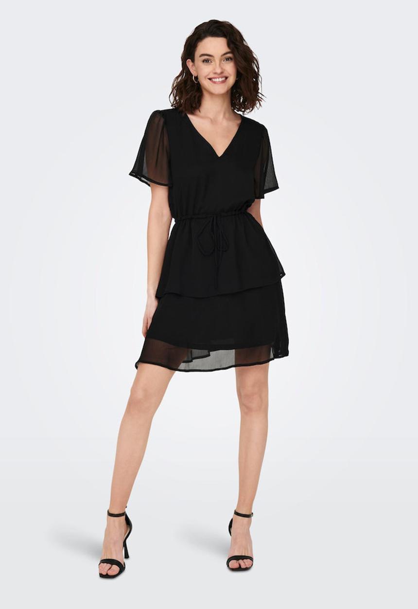 Jacqueline de Yong - Melly short sleeve layer dress - black 