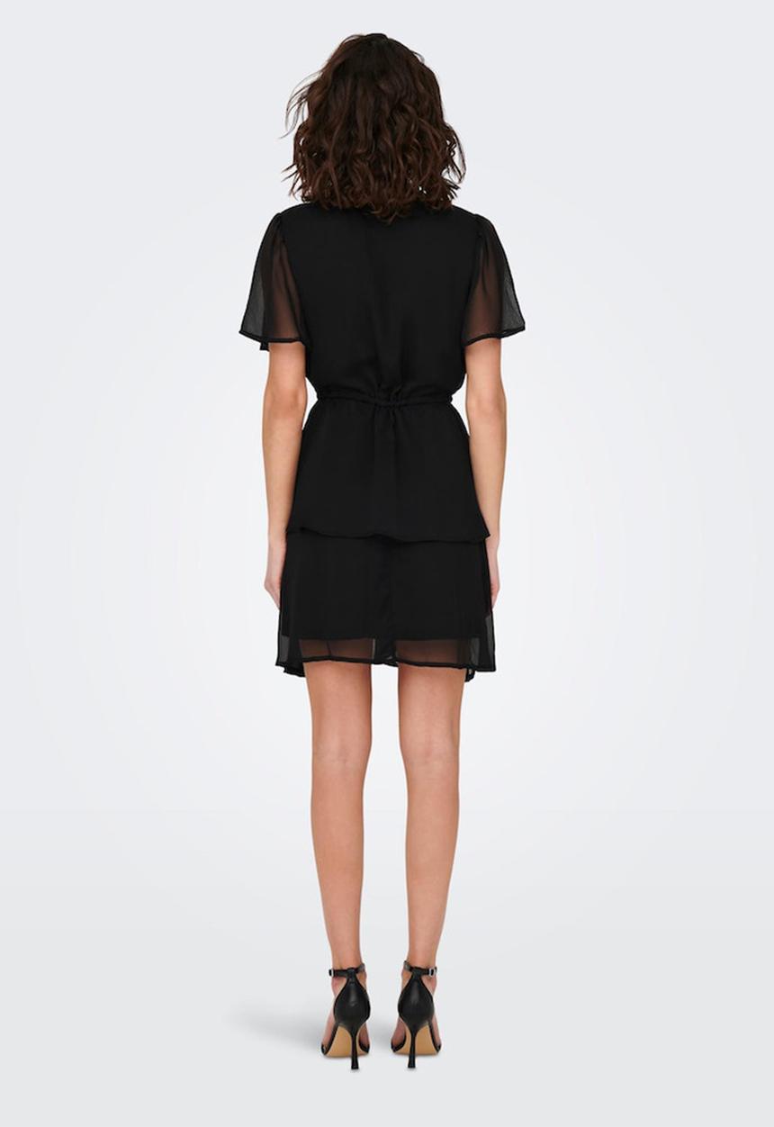 Jacqueline de Yong - Melly short sleeve layer dress - black 