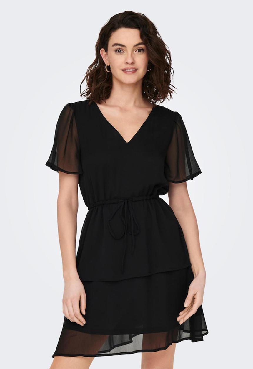 Jacqueline de Yong - Melly short sleeve layer dress - black 