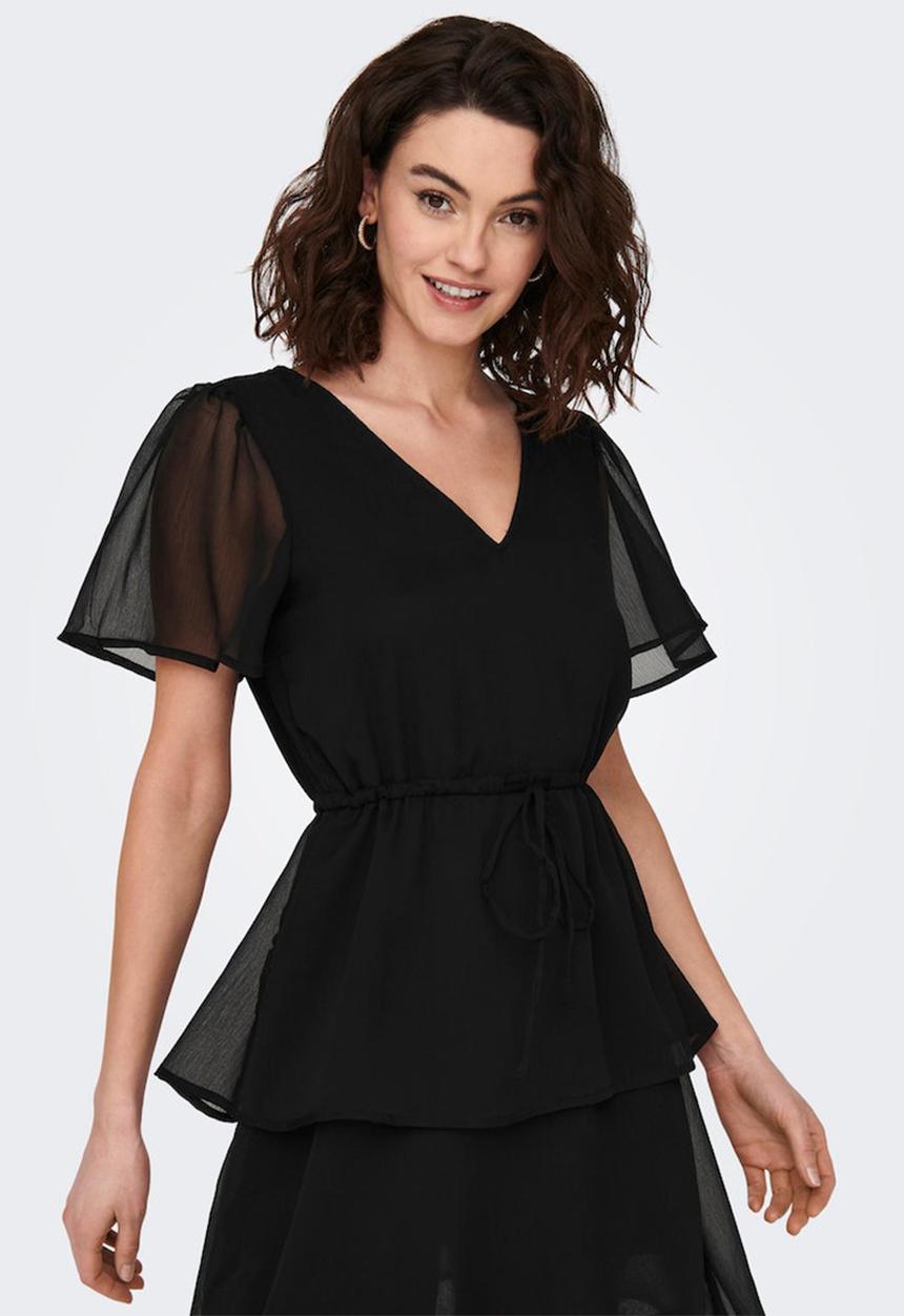 Jacqueline de Yong - Melly short sleeve layer dress - black 