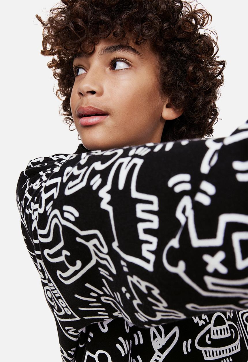 H&M - Keith Haring x H&M: Oversized printed sweatshirt - black/keith haring