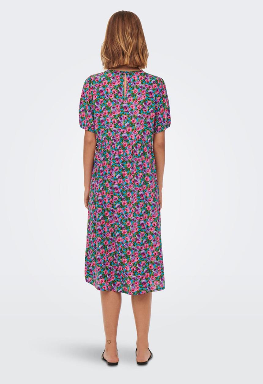 Jacqueline de Yong - Ella 2/4 midi dress wvn - bluejay roses