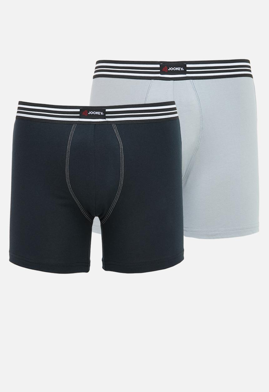 Jockey - 2 Pack long leg one up stretch pouch trunk - blue & black