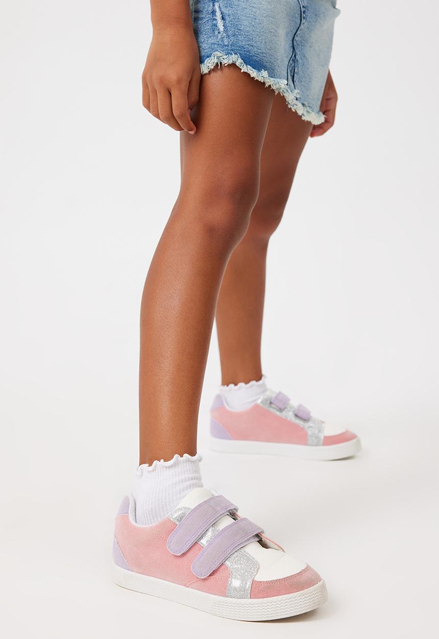 Cotton On - Darcy double strap trainer - pink & lilac glitter