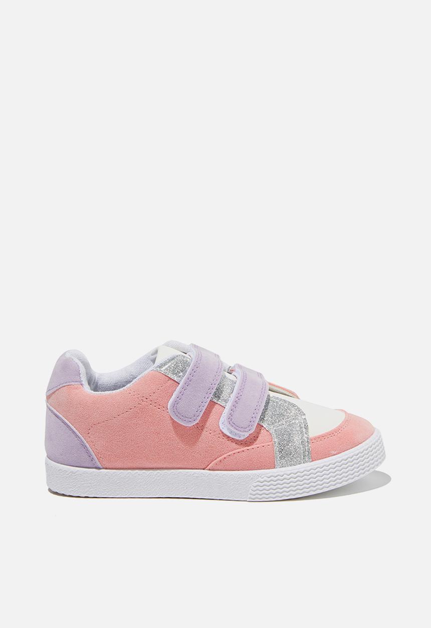 Cotton On - Darcy double strap trainer - pink & lilac glitter