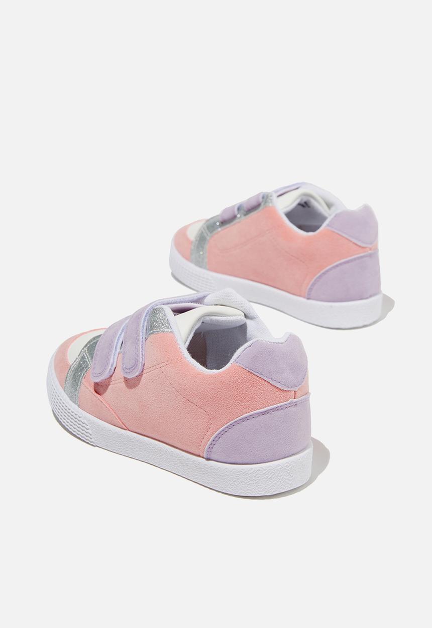 Cotton On - Darcy double strap trainer - pink & lilac glitter