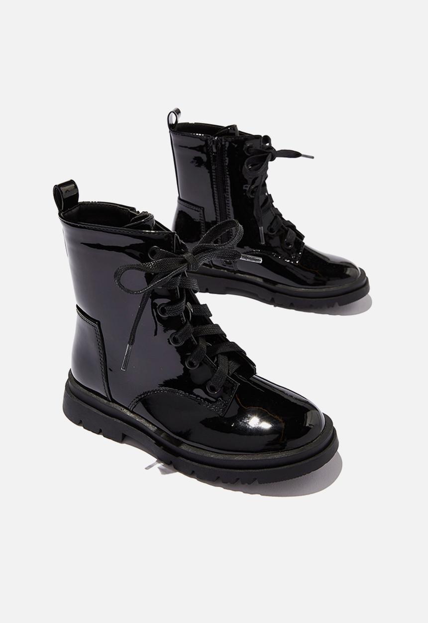 Cotton On - Combat lug boot - black 