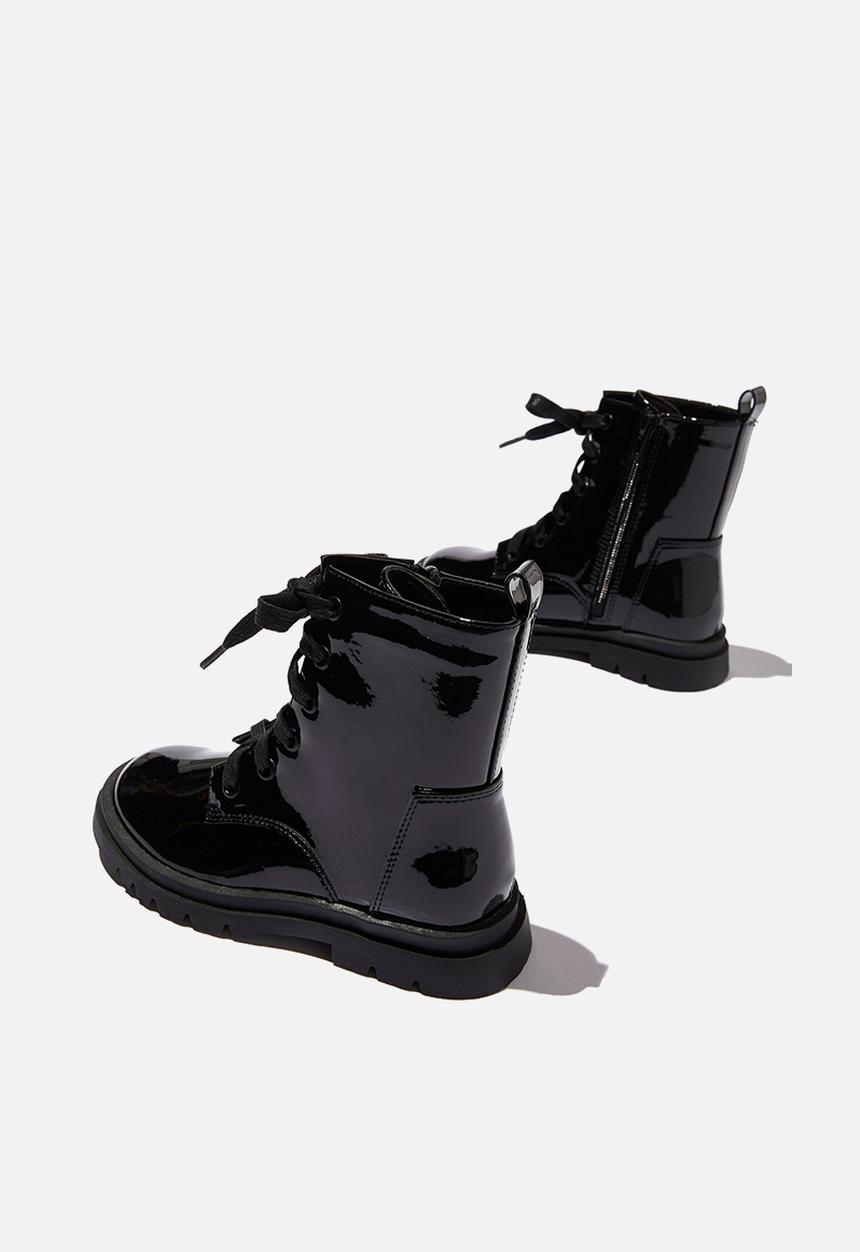 Cotton On - Combat lug boot - black 