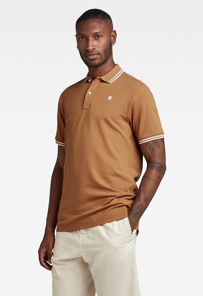 G-STAR - Dunda slim stripe polo s\s premium stretch pk o - chipmunk