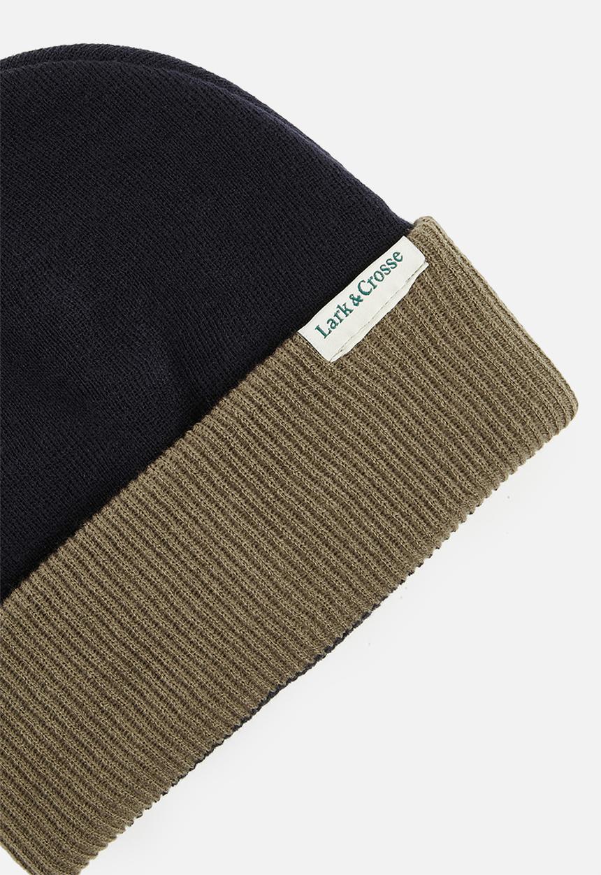 Lark & Crosse - Benjamin beanie - navy & olive