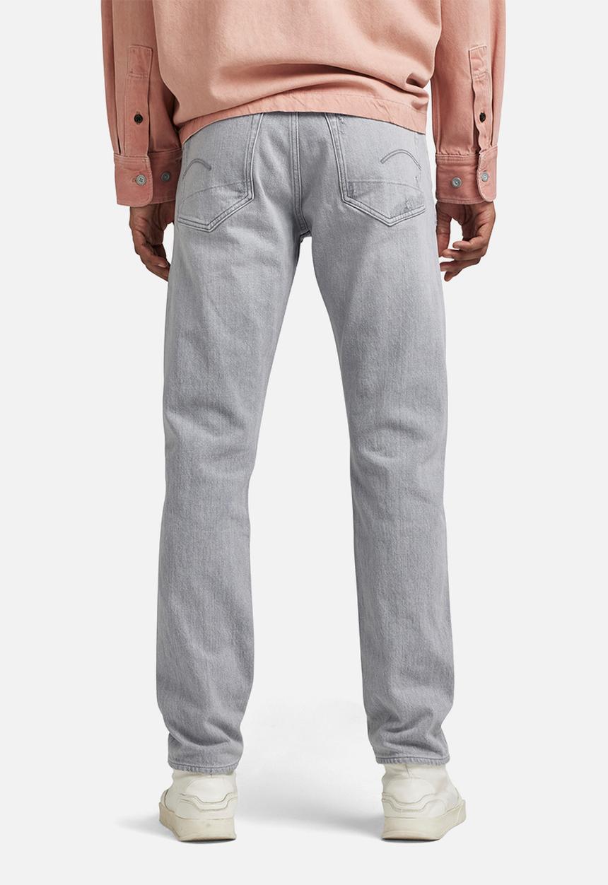 G-STAR - 3301 Slim greystone stretch denim - sun faded ripped skyrocket