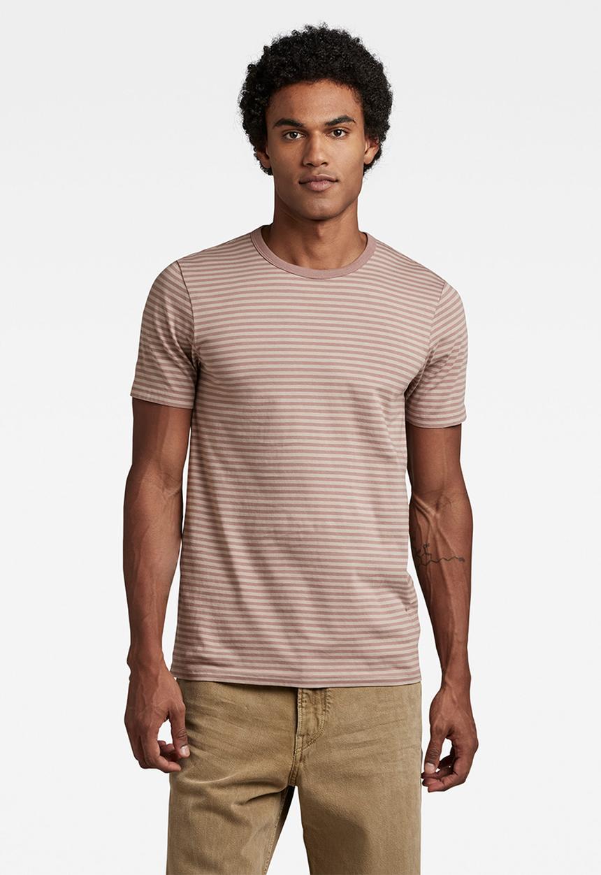 G-STAR - Stripe slim r t compact jersey o yd - dumic/chocolate berry stripe