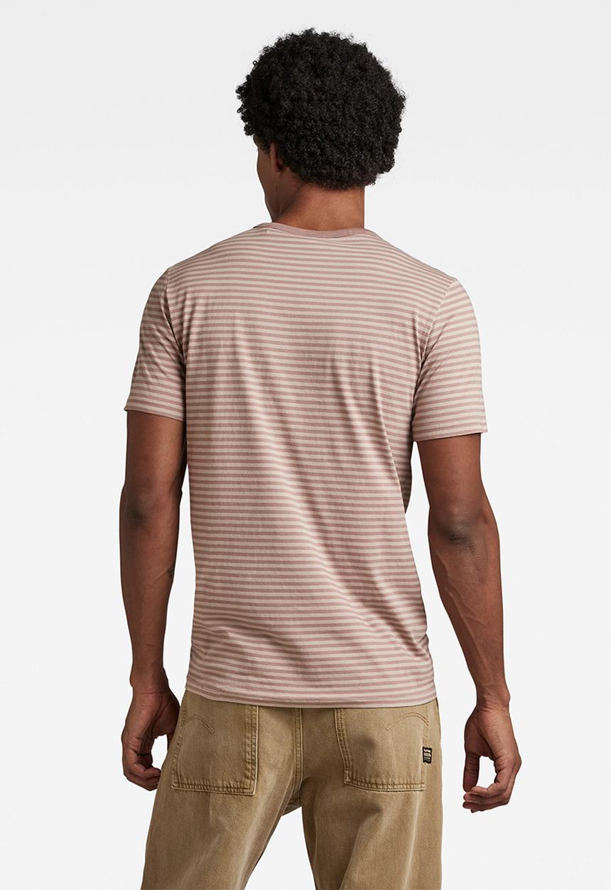G-STAR - Stripe slim r t compact jersey o yd - dumic/chocolate berry stripe