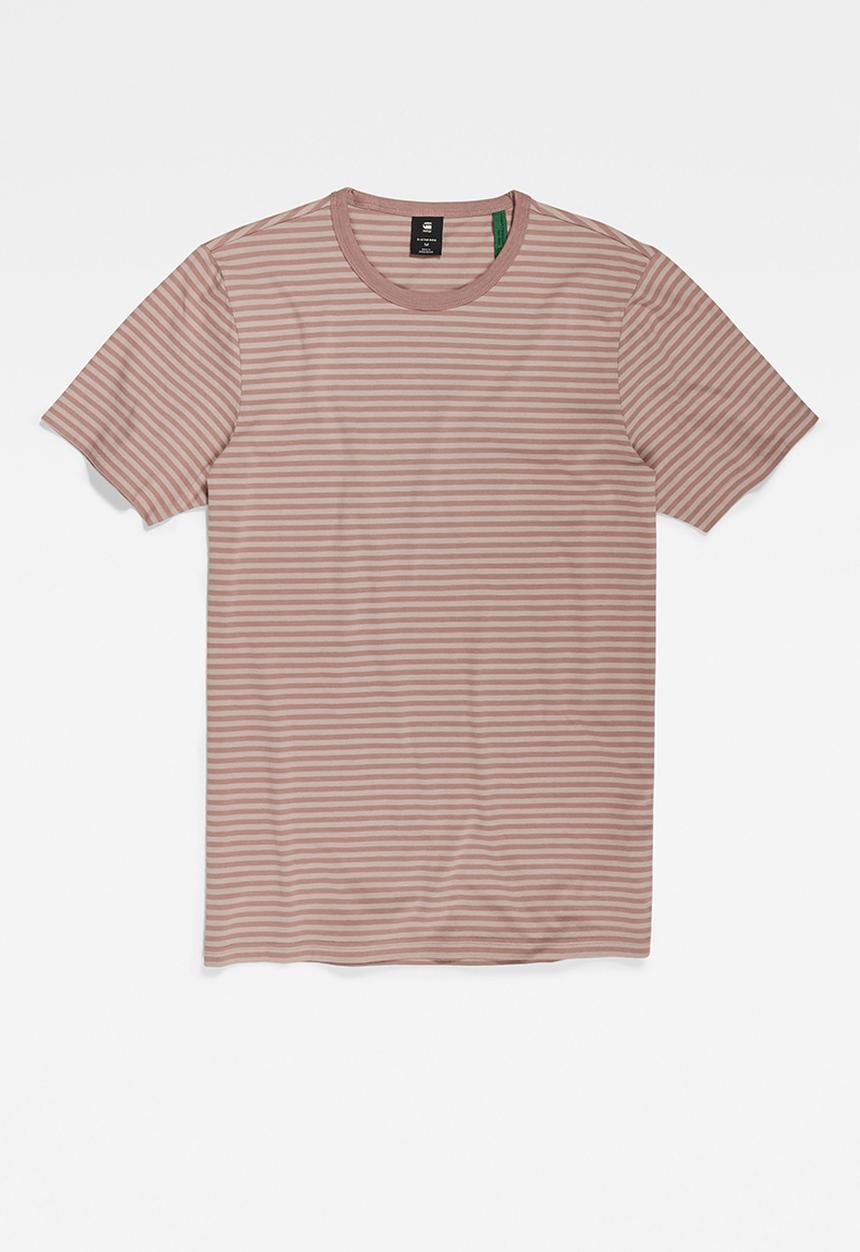 G-STAR - Stripe slim r t compact jersey o yd - dumic/chocolate berry stripe