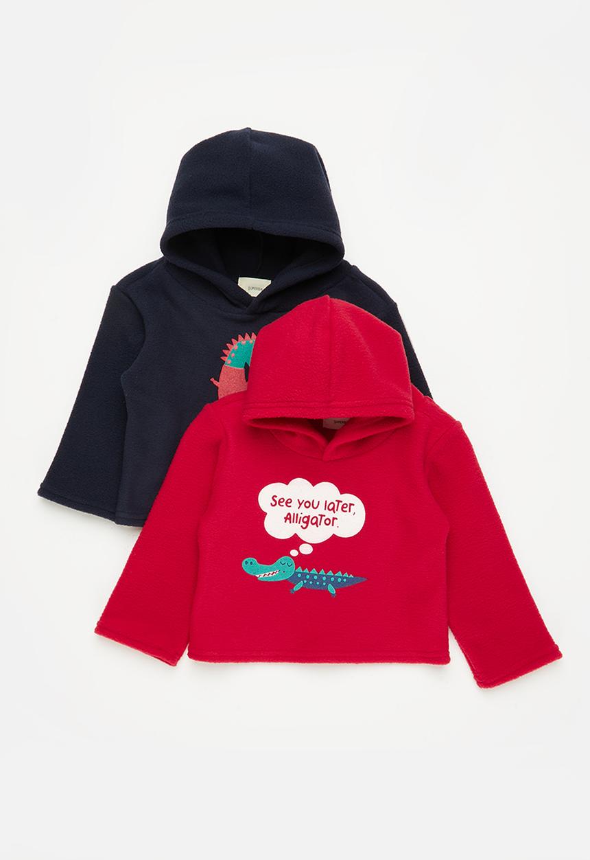 Superbalist - 2 Pack polar fleece hoodie - navy & red