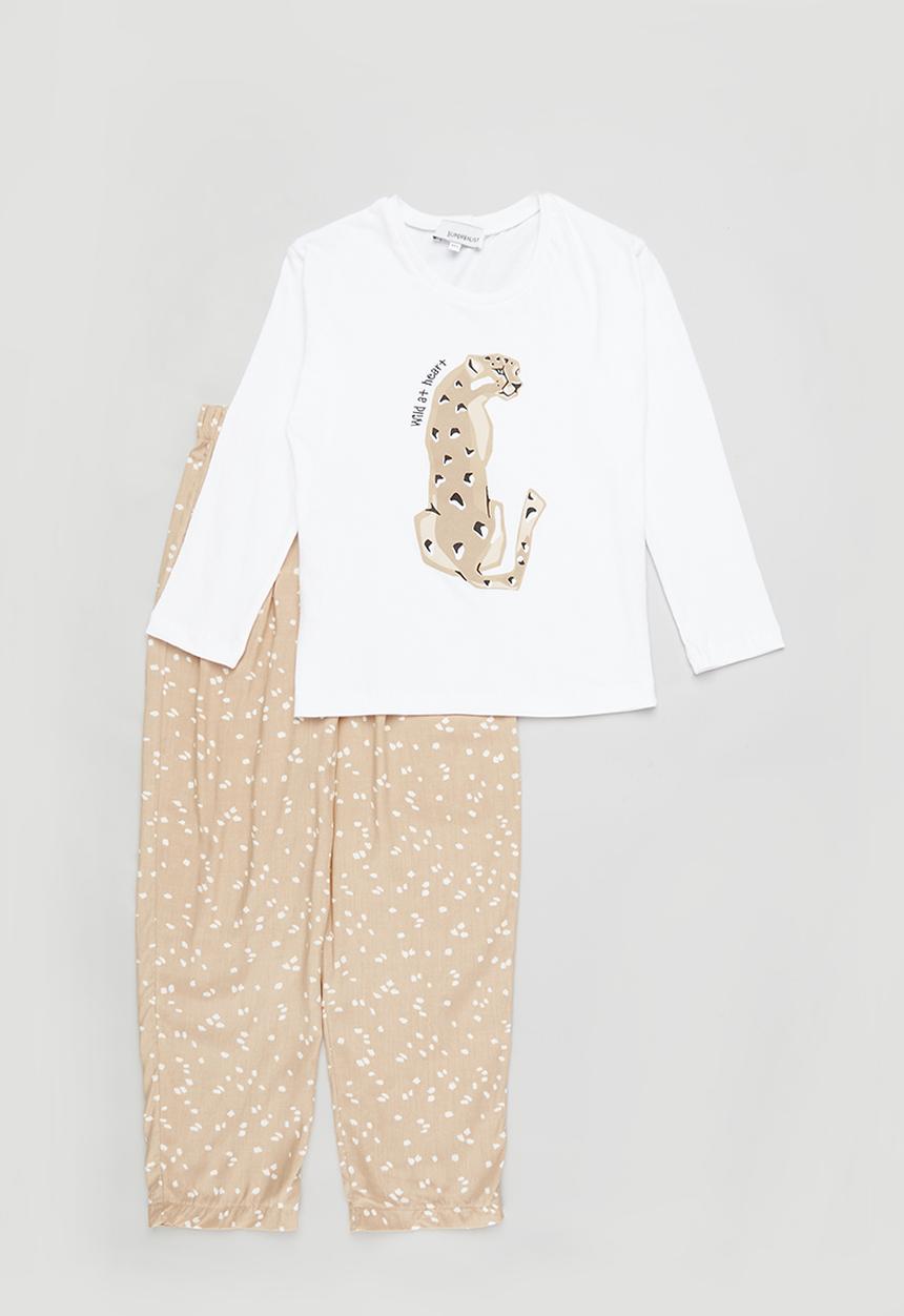 Superbalist - Printed pj set - white & beige 