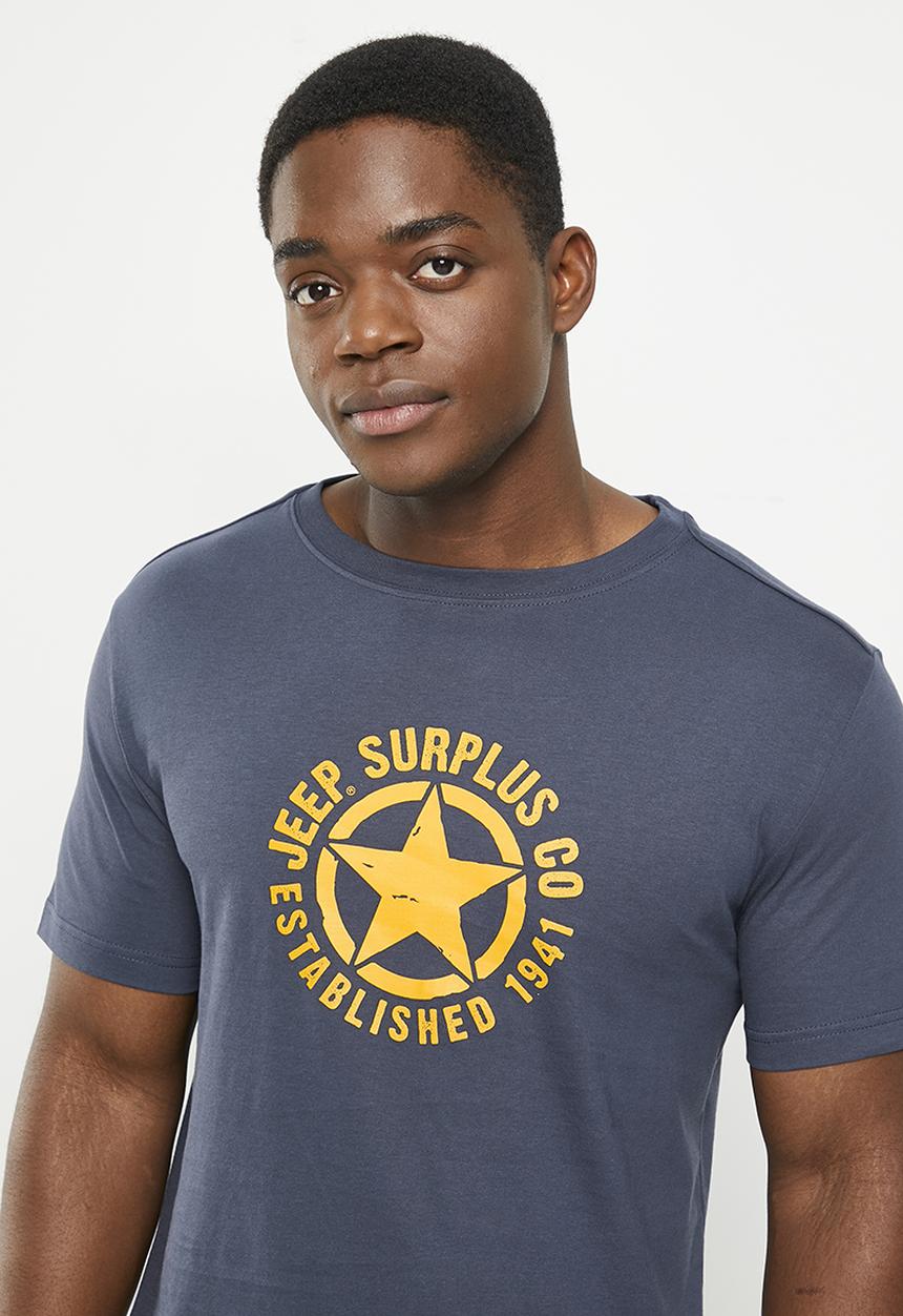JEEP - Star icon print tee - navy