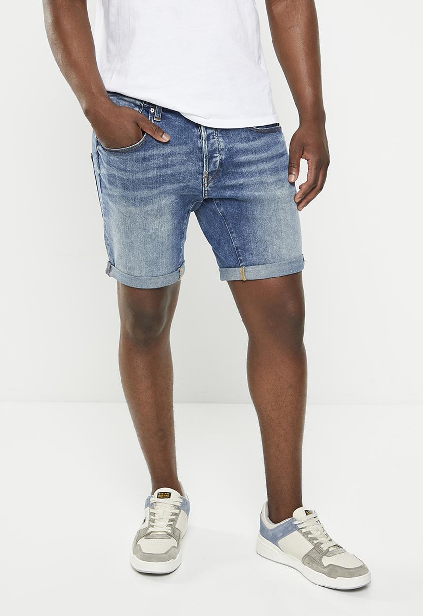 G-STAR - A crotch 3D 1\2 Vosir stretch denim - mid blue