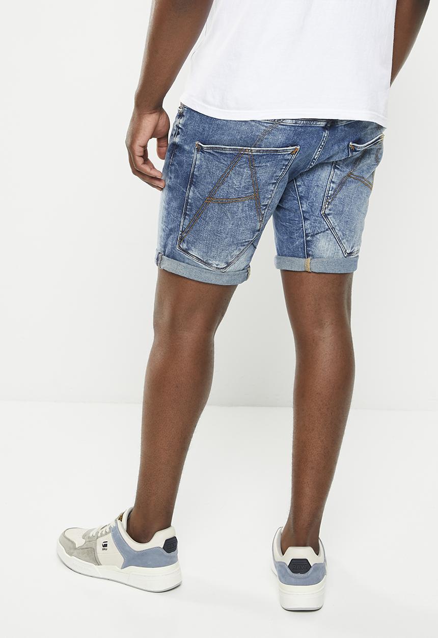 G-STAR - A crotch 3D 1\2 Vosir stretch denim - mid blue