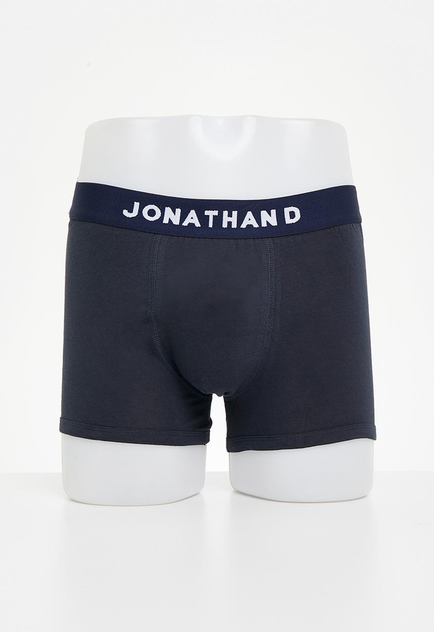 Jonathan D - JD trunk 2pck knitted trunks with elastic waistband - navy/black