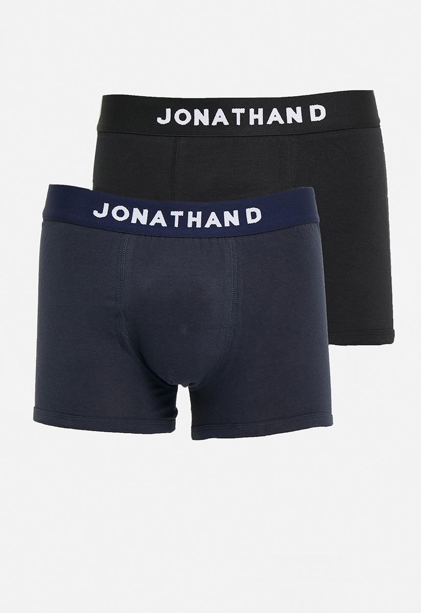 Jonathan D - JD trunk 2pck knitted trunks with elastic waistband - navy/black
