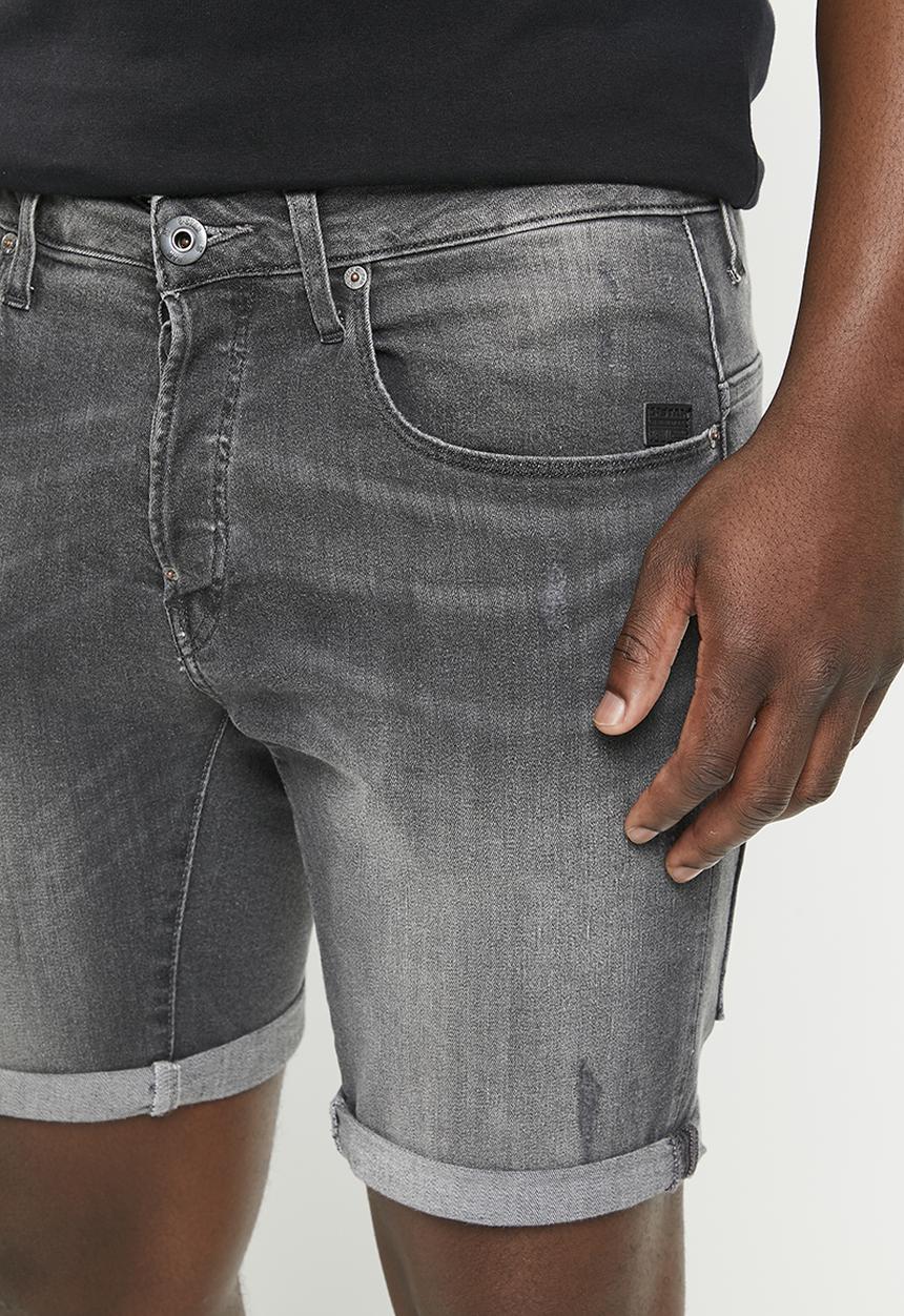 G-STAR - A crotch 3D 1\2 Felto black superstretch - faded crow destroyed