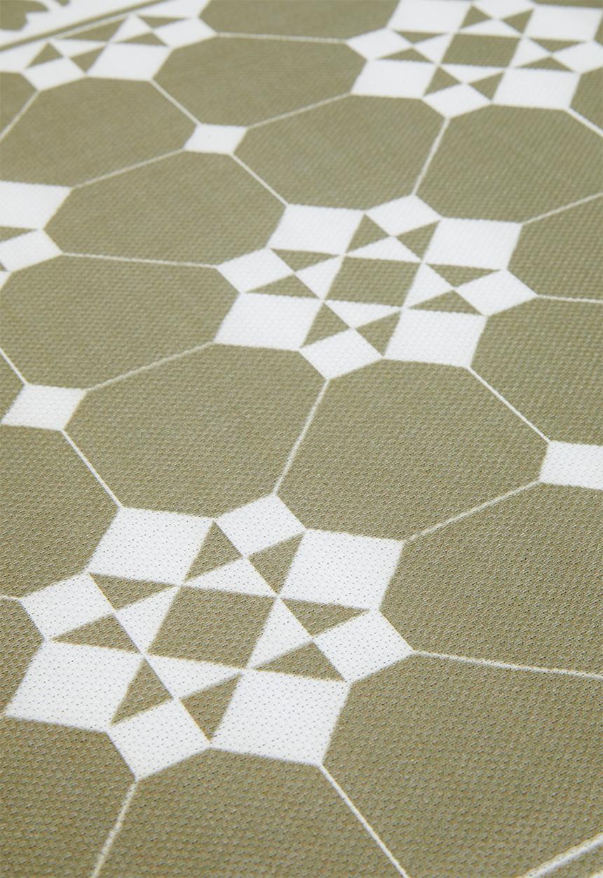 Fotakis - Floral tiled vinyl kitchen/patio runner - green