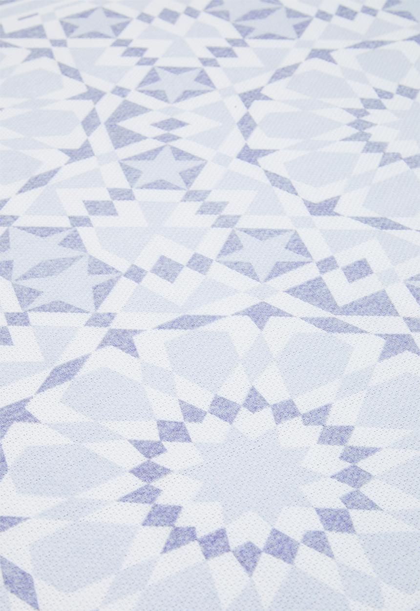 Fotakis - Abstract tiled vinyl kitchen/patio runner - blue