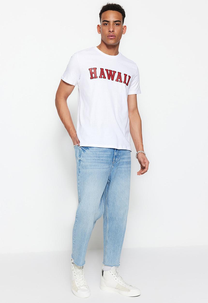 Trendyol - Hawaii logo T-shirt - white